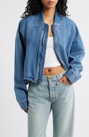 Alpha Industries Relaxed Fit Denim Flight Jacket in Denim Blue at Nordstrom, Size X-Large