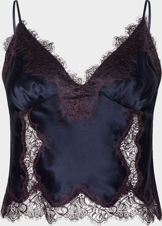 L'agence Kimber Lace-Trim Silk Cami