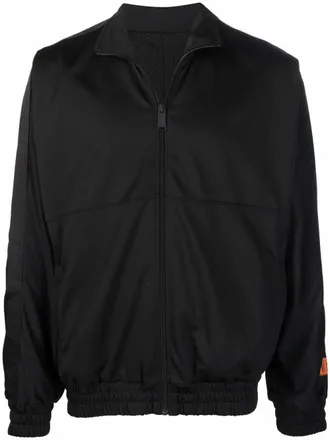 Heron Preston logo patch track jacket - men - Polyester/Cotton - M - Black