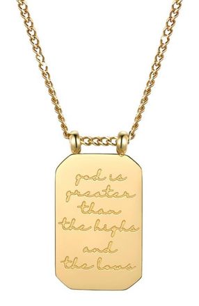 Mantra God Is Greater Than The Highs And The Lows - Necklace in Yellow Gold at Nordstrom