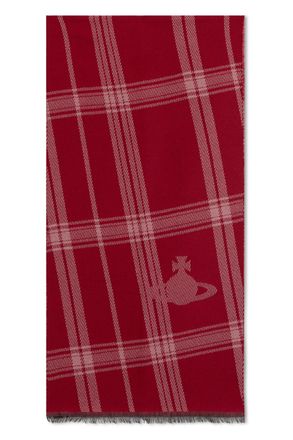 Vivienne Westwood Checkered Wool Scarf - Red