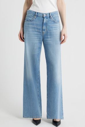 Frame Denim The Off Duty Stroll Wide Leg Jeans in Frey at Nordstrom, Size 23