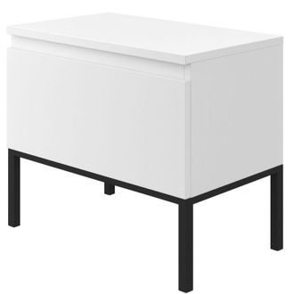 Selsey Selsey Bemmi - Mesita De Noche - Blanco Con Patas Negras