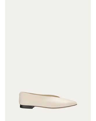 Jimmy Choo London Margot Shiny Leather Ballet Flats