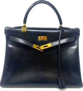 Herm&egrave;s 1995 Black Box Leather Kelly 35