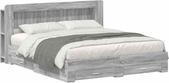 vidaXL Estructura De Cama Con Almacenamiento Sonoma Gris 200 X 200 Cm Vidaxl
