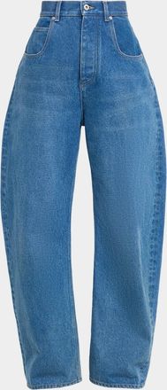 Bottega Veneta High-Rise Barrel-Leg Cotton Jeans