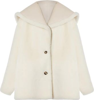 Alberta Ferretti Cappotto con cappuccio - Bianco