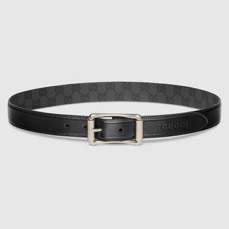 Gucci Reversible Belt With Roller Buckle, Size Gucci 100, Black, Leather