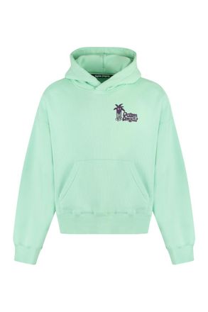 Palm Angels Light Green Logo Hood Sweatshirt