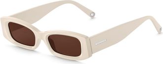 Thomas Sabo Kim Slim Rechthoekige Zonnebril voor dames in Cr&egrave;me