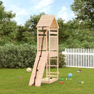 vidaXL Casa De Juegos Con Pared De Escalada Madera Maciza Pino Vidaxl