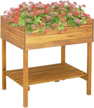 vidaXL Jardinera Elevada De Madera Maciza De Acacia 78,5x58,5x78,5 Cm Vidaxl
