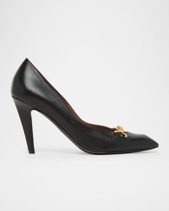 Versace 90mm La Medusa Leather Pumps
