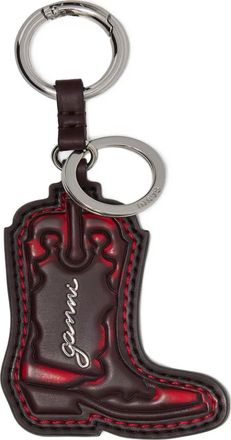 Ganni boot-shaped keyring - women - Recycled Leather/Polyurethane/Polyester - One Size - Red