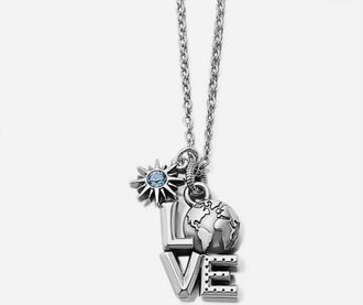 Brighton Love Earth Necklace In Silver
