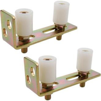 OEM Rodillo Gu&iacute;a Para Puerta Corredera Con Soporte De Poste En Forma De L, Soporte De Montaje De Puerta De Doble Rodillo De Nailon Ajustable Para Puertas 