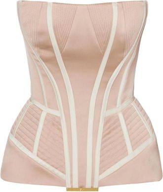 Elisabetta Franchi Dames, Tops, Roze, Maat: XS Satijn