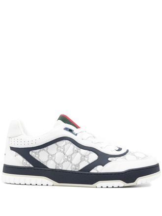 Gucci logo-pattern sneakers - men - Calf Leather/Rubber/Calf Leather/Fabric/Fabric - 7.5 - White