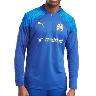 Puma Mens Olympique de Marseille Football Training Quarter Zip Top - Clyde Royal Team Royal-Sun Glitter - M