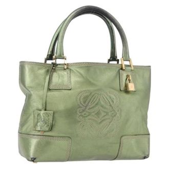 Loewe Pre-owned Hand Bag - Dames - Vintage Handtas - Groen - ONE Size - Leer - Vintage