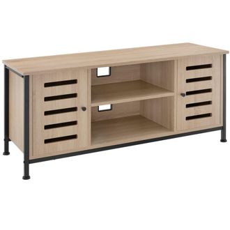 TecTake Mueble bajo para televisor 110x41,5x50,5cm, madera industrial clara