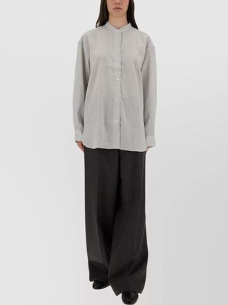 STUDIO NICHOLSON striped long sleeve top with curved hem