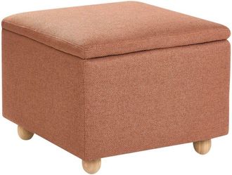 Beliani Storage Pouffe Golden Brown Fabric Water-repellent Finish Upholstered Footstool with Storage Hallway Seat FERNDALE