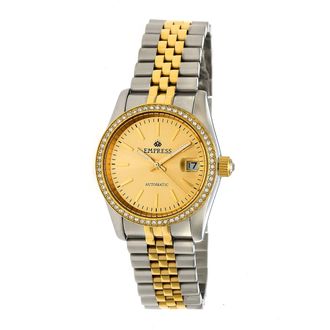 Empress Constance Automatic Crystal Gold Dial Ladies Watch EMPEM1506