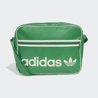 adidas Sporttasche ADIDAS ORIGINALS AIRLINER OG, Damen, gr&uuml;n, Obermaterial: 100% Polyurethan, Taschen Sporttasche, Schultertasche im angesagten Retrolook