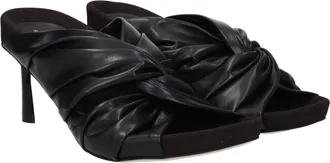 Stella McCartney Womens Ruched Eco Leather Heel Sandal Black