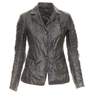 DKNY crinkled lambskin leather blazer jacket
