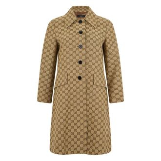 Gucci Dames, Mantels, Beige, Maat: S Katoen