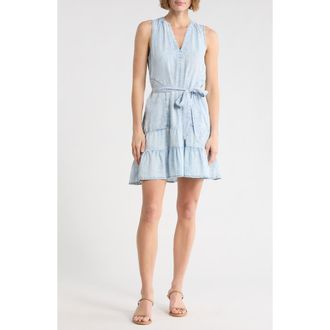 Splendid Hudson Sleeveless Flounce Hem Dress in Bleached Indigo at Nordstrom Rack, Size X-Large