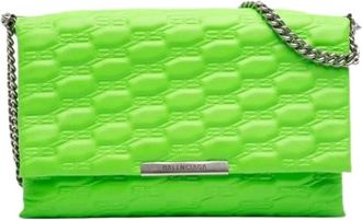 Balenciaga Pre-owned Clutches, female, Green, Size: ONE SIZE Pre-owned Embossed Flap Clutch