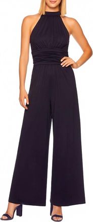 Susana Monaco Gathered Mock Neck Jumpsuit In Black