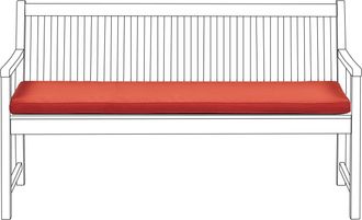 Beliani Coj&iacute;n De Asiento Para Exterior Colch&oacute;n Para Banco Resistente Al Agua Poli&eacute;ster Terracota 152 X 54 Cm Jard&iacute;n Vivara