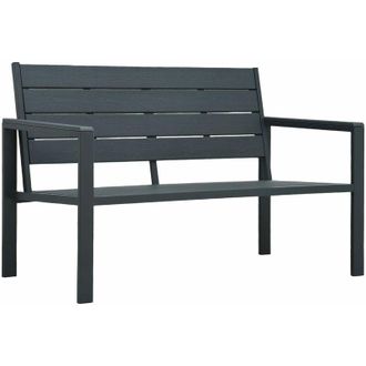 vidaXL Vidaxl - Banco De Jard&iacute;n Hdpe Gris Aspecto Madera 120 Cm