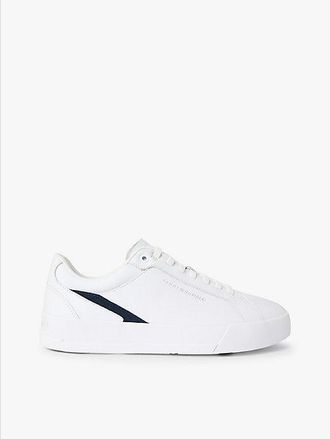 Tommy Hilfiger Contrast Panel Leather Court Trainers