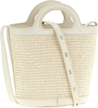 Marni Womens Tropicalia Bucket Bag White Cotton Polyamide Leather