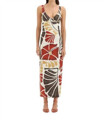 Sir. Julietta Balconette Midi Dress In Fiorello Rosso