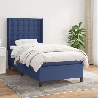 vidaXL Vidaxl - Cama Box Spring Con Colch&oacute;n Tela Azul 90x200 Cm