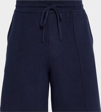 Hudson Men & apos;s Double-Knit Pintuck Cotton-Cashmere Drawstring Shorts