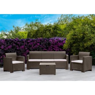 Dmora Sal&oacute;n De Exterior Venus, Sal&oacute;n Al Aire Libre, Conjunto De Balc&oacute;n O Jard&iacute;n, Composici&oacute;n De Sal&oacute;n Exterior, Made In Italy, T&oacute;rtola - Dmora