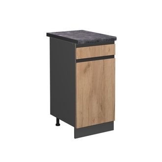 Vicco Mueble Bajo De Cocina R-line, Roble Dorado, 40 Cm, Et Antracita