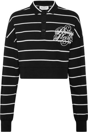 Philipp Plein Polo shirt LS Lines - Dames - Polos - Zwart - XS - Katoen - Tops