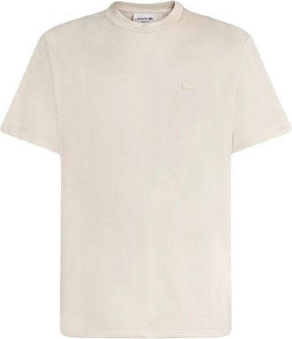 Lacoste T-shirt Monogram Jacquard - - Tops - Uomo - Beige - XL
