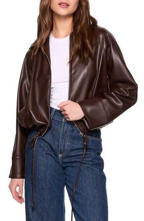 Susana Monaco Faux Leather Full Zip Jacket in Chocolate at Nordstrom Rack, Size X-Large