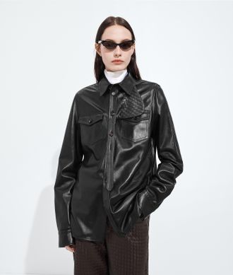 Bottega Veneta Camicia In Pelle Semi-lucida - Bottega Veneta