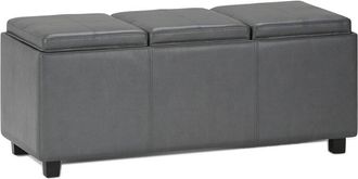 Simpli Home Avalon 42In Contemporary Rectangle Storage Ottoman